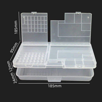 Bright Black Double-layer Electronic Component Storage Box Screw Accessories Organization Phone Repair Motherboard IC Collector
