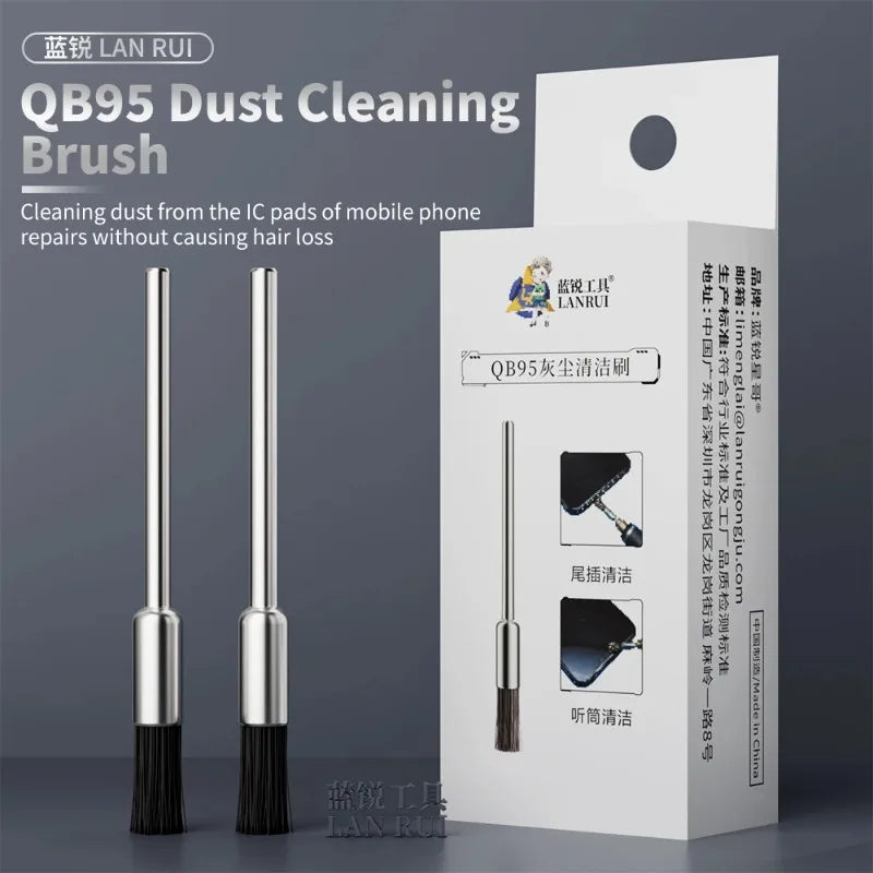 2.35/3mm Lanrui DB95 Dust Cleaning Brush For Phone Speaker Motherboard Dock Charging Port Ear Mesh Cleaning Phone Repair Tool