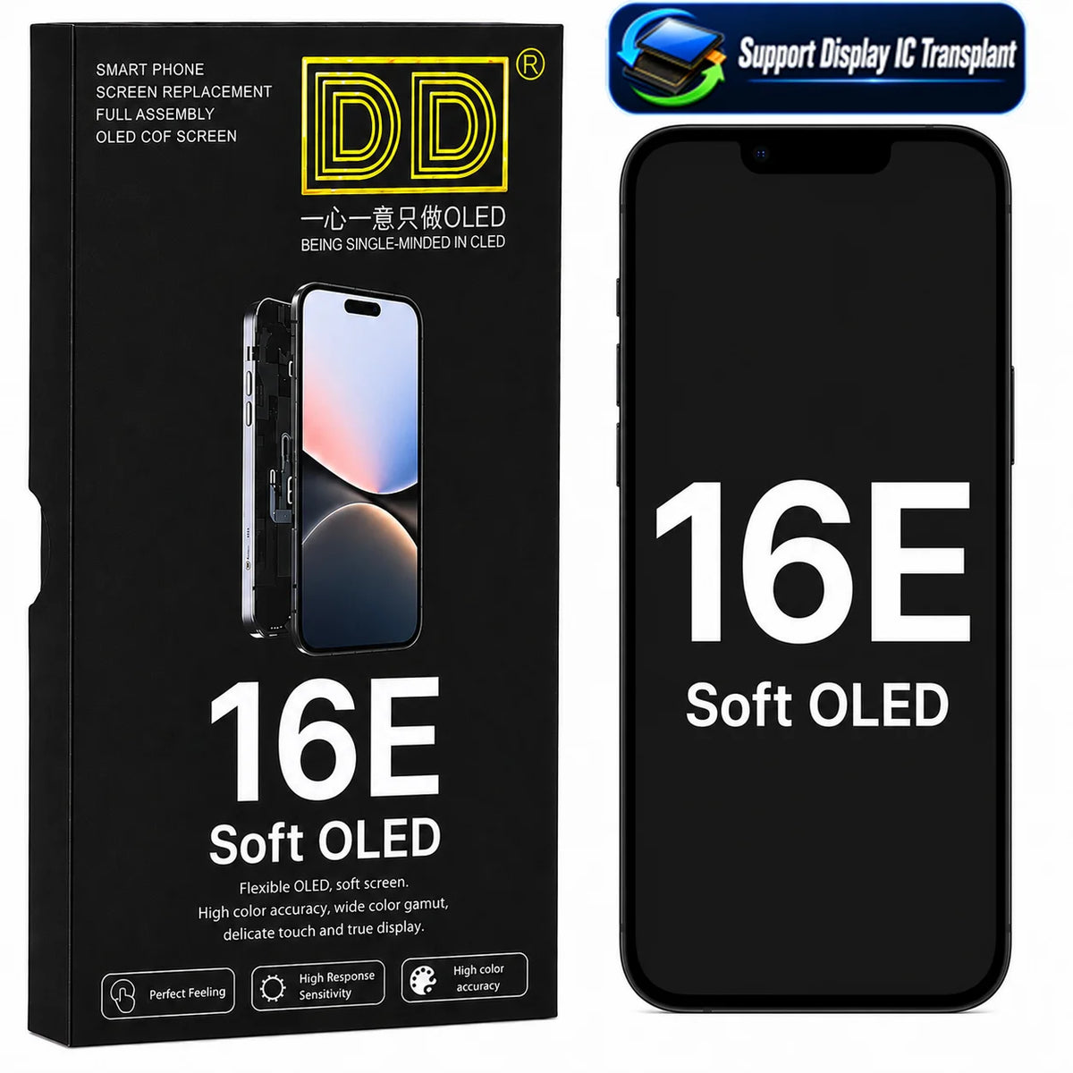 DD SOFT OLED Screen LCD  Display for iPhone 12 13 14 15 16 16e 17 Pro Max Touch Screen Digitizer Assembly Replacement