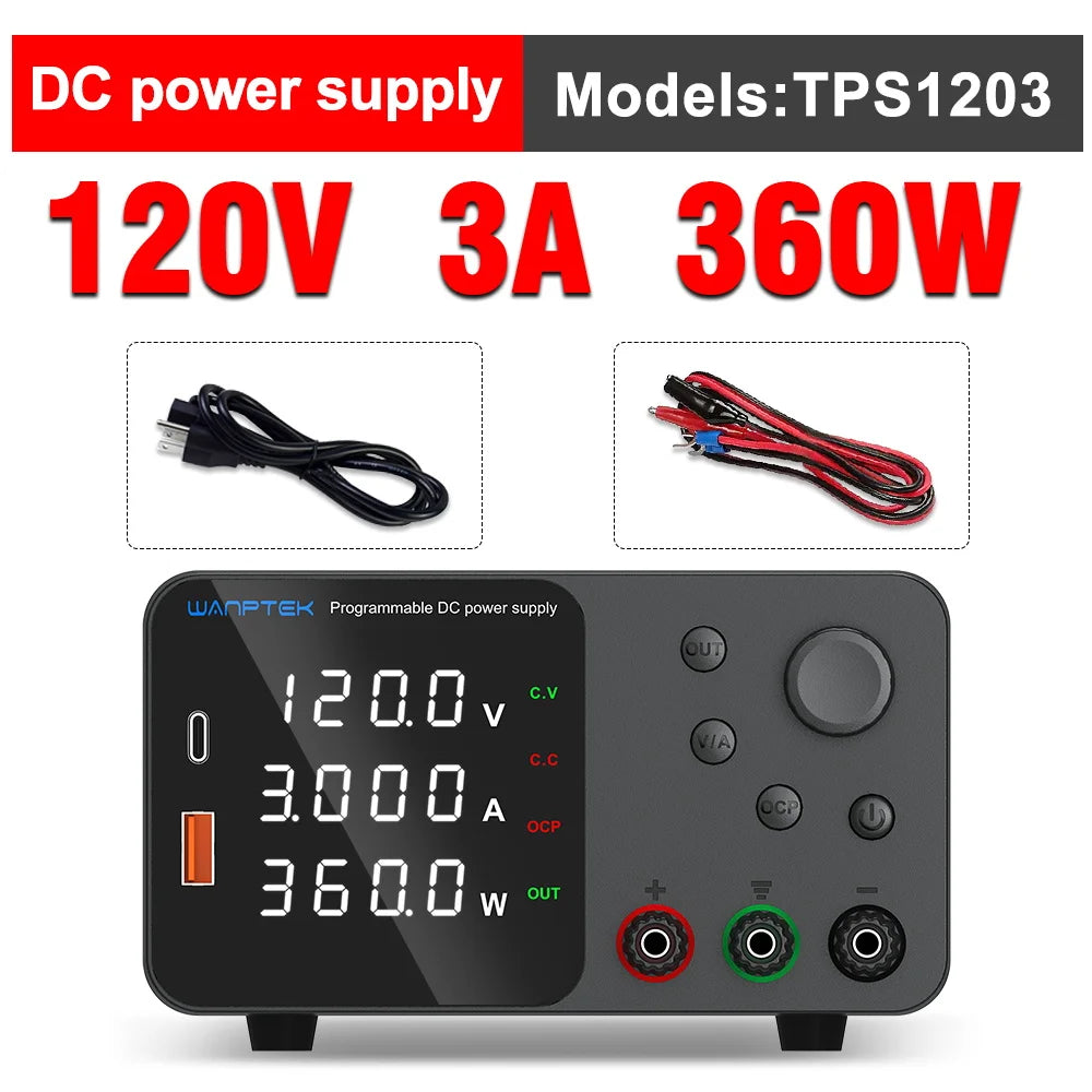 Wanptek Adjustable DC Power Supply 30V 10A 60V 5A Lab Bench Power Source Stabilized Power Supply Voltage Regulator Switch 120V3A