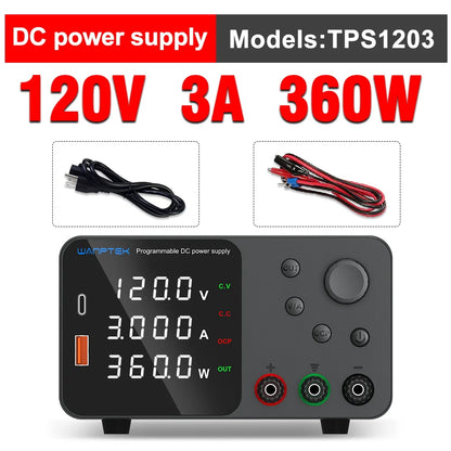 Wanptek Adjustable DC Power Supply 30V 10A 60V 5A Lab Bench Power Source Stabilized Power Supply Voltage Regulator Switch 120V3A