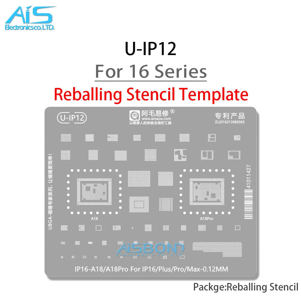 BGA Reballing Stencil For iPhone 17 16 15 Pro Max 14 Plus 11 12 13 X XS XR 8 8P 7 6S 6 A19 A18 A16 A17 A15 A14 A13 A12 A11 CPU