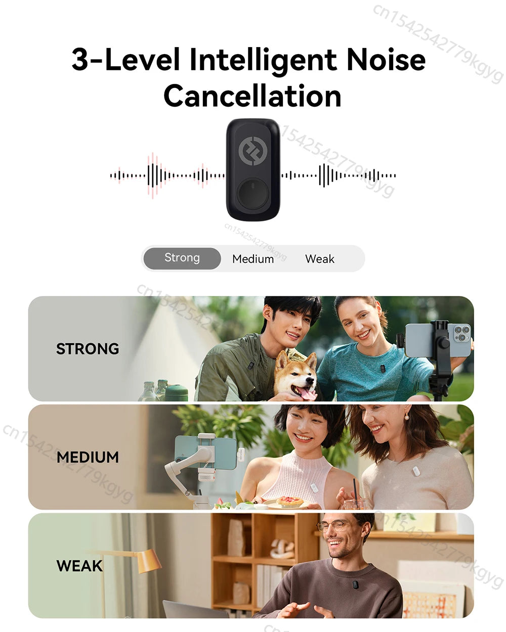 Hollyland LARK A1 Wireless Microphone for iPhone Android Micphone for Youtube Tiktok Vlogging Podcast Noise Cancellation Mic