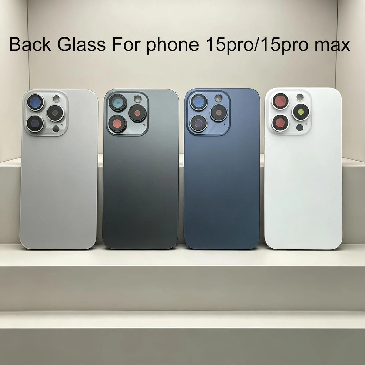 1 Pc Back Glass For iPhone 15 Pro/15 Pro Max Back Glass Panel Battery Cover Replacement Parts Rear Housing with Camera Lens