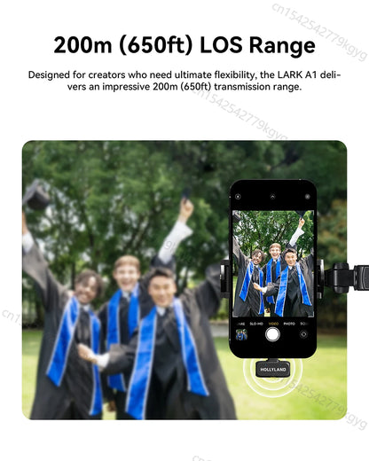 Hollyland LARK A1 Wireless Microphone for iPhone Android Micphone for Youtube Tiktok Vlogging Podcast Noise Cancellation Mic