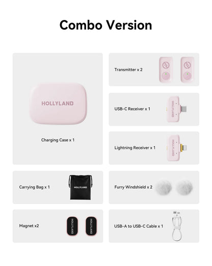 Hollyland LARK A1 Wireless Microphone for iPhone Android Micphone for Youtube Tiktok Vlogging Podcast Noise Cancellation Mic