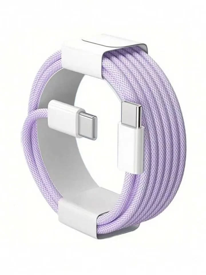 Fast Charger Cable Compatible with iPhone 17/16/15 USB-C to Type C Charging Data Cable Nylon Braided 3.3/6.6/10 Feet Long