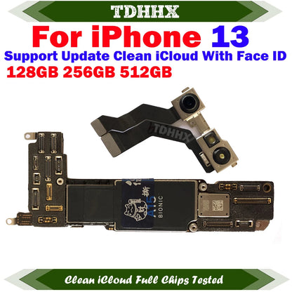 Free iCloud Motherboard For iPhone 13 Pro Max 128g/256g 512GB Mainboard With Face ID CleanediCloud Main Logic Board Ok Plate