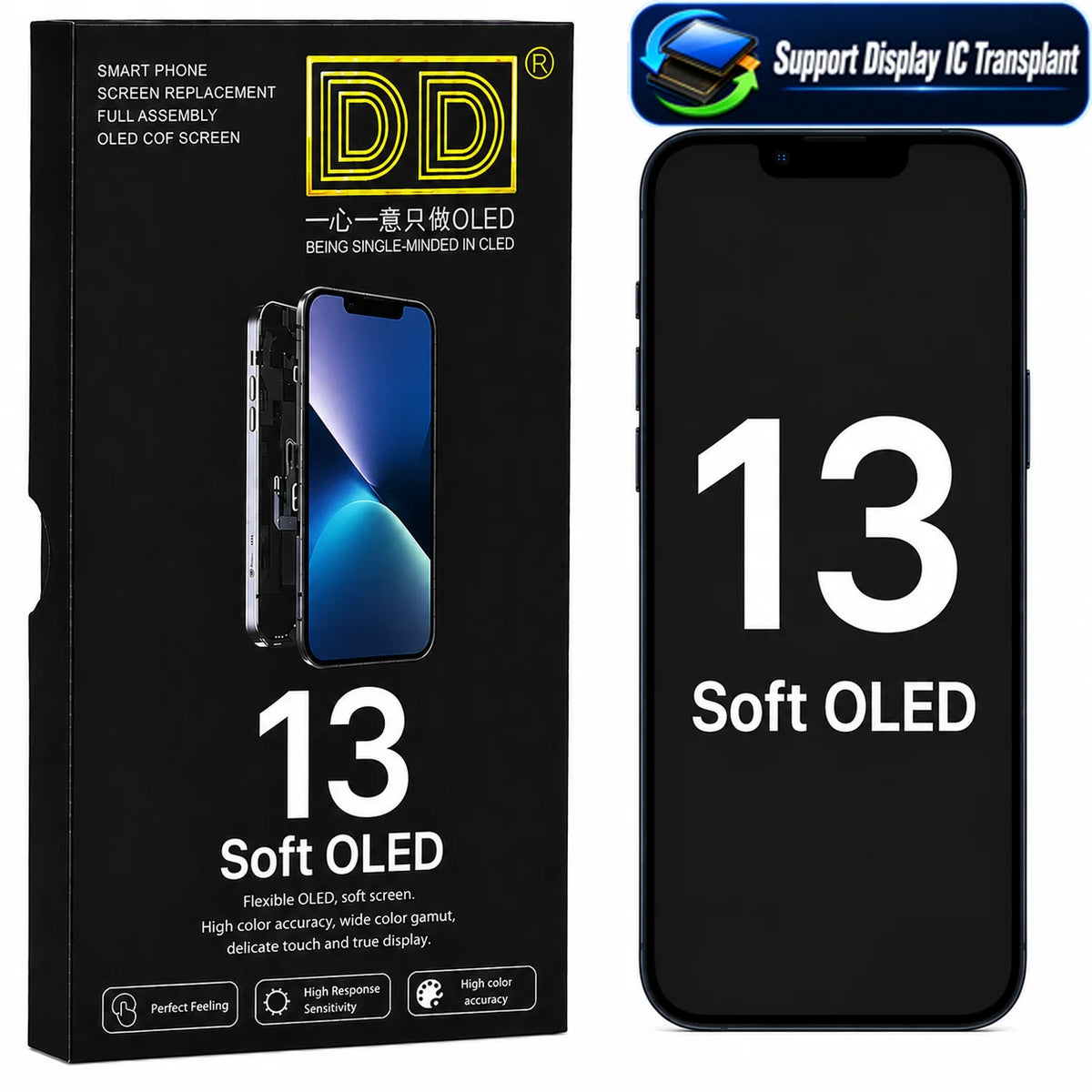 DD SOFT OLED Screen LCD  Display for iPhone 12 13 14 15 16 16e 17 Pro Max Touch Screen Digitizer Assembly Replacement