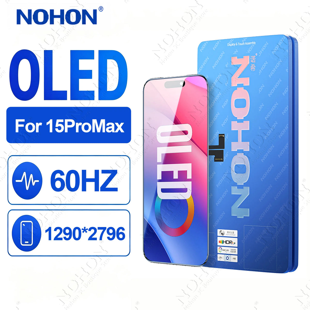 NOHON OLED Screen Display for iPhone 14 15 16 17 Pro Max Plus Touch Screen Digitizer Assembly With Repair Tools