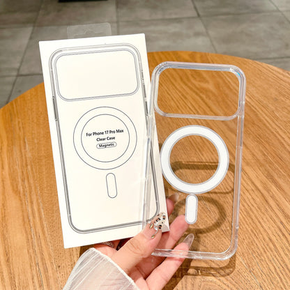 Funda de carga inalámbrica magnética original para MagSafe para iPhone 18 17 Air 16 15 14 13 12 11 Pro Max Plus Mini Cubierta trasera transparente
