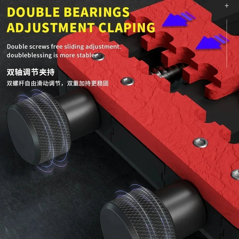 MECHANIC MR6 Air Double Bearings Repair Fixtures PCB Board Holder Soldering Motherboard Chip Remove Glue Phone Maintenance Clamp