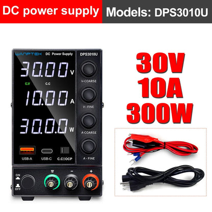 Wanptek Adjustable DC Power Supply 30V 10A 60V 5A Lab Bench Power Source Stabilized Power Supply Voltage Regulator Switch 120V3A
