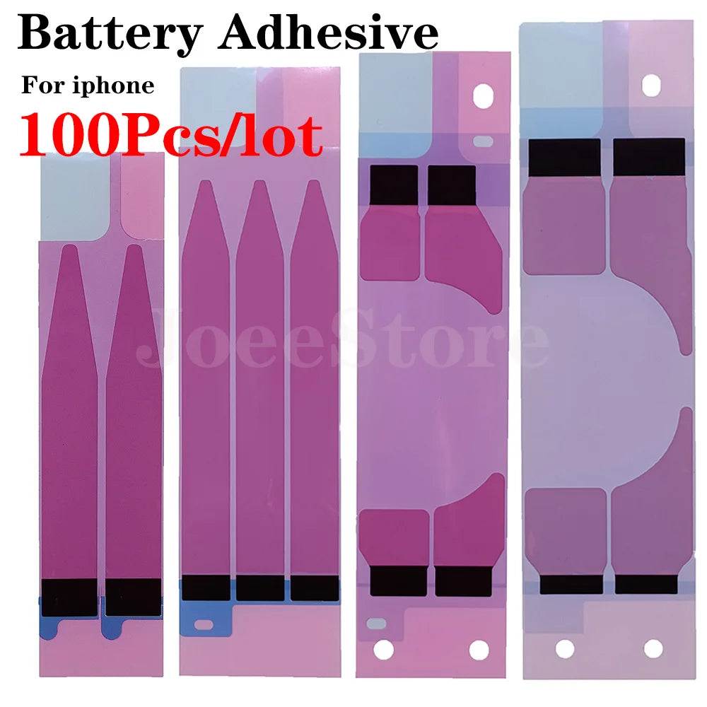 100pcs Battery Adhesive Sticker for iPhone 15 14 13 12 11 X XS XR 6 6S 7 8 Pro Max Plus Mini 3M Double Tape Pull Trip Glue Parts