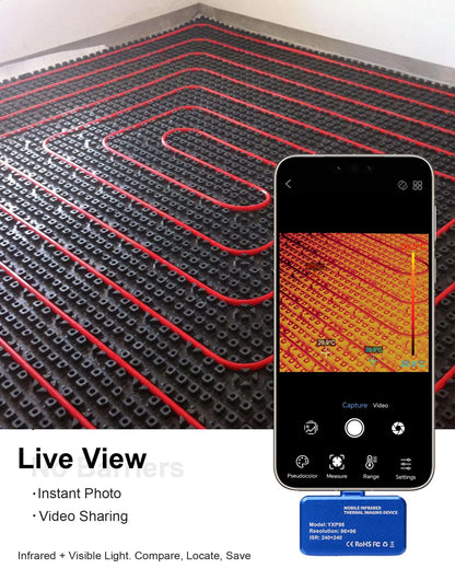 USB-C Thermal Camera 320x240 Infrared Imager, -4°F~1112°F ±3.6°F High Accuracy Thermal Imaging Camera for HVAC Electrical Home