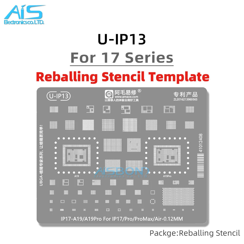 BGA Reballing Stencil For iPhone 17 16 15 Pro Max 14 Plus 11 12 13 X XS XR 8 8P 7 6S 6 A19 A18 A16 A17 A15 A14 A13 A12 A11 CPU