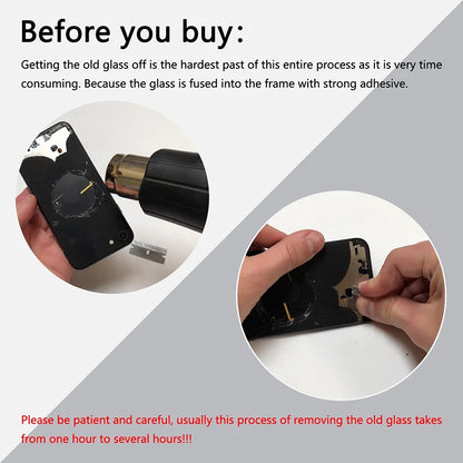 Tapa trasera para iPhone 14 Pro Max, cubierta de cristal de repuesto para el cristal trasero con orificio grande para la cámara, OEM para iPhone 14 Pro con herramienta
