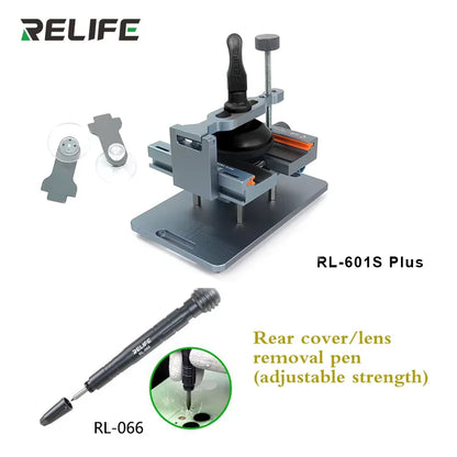 RELIFE RL-601SL Plus Pantalla LCD Dissabmly 2 en 1 Herramientas de eliminación de reparación de teléfonos móviles Eliminación de vidrio trasero, abrazadera giratoria fija de 360°