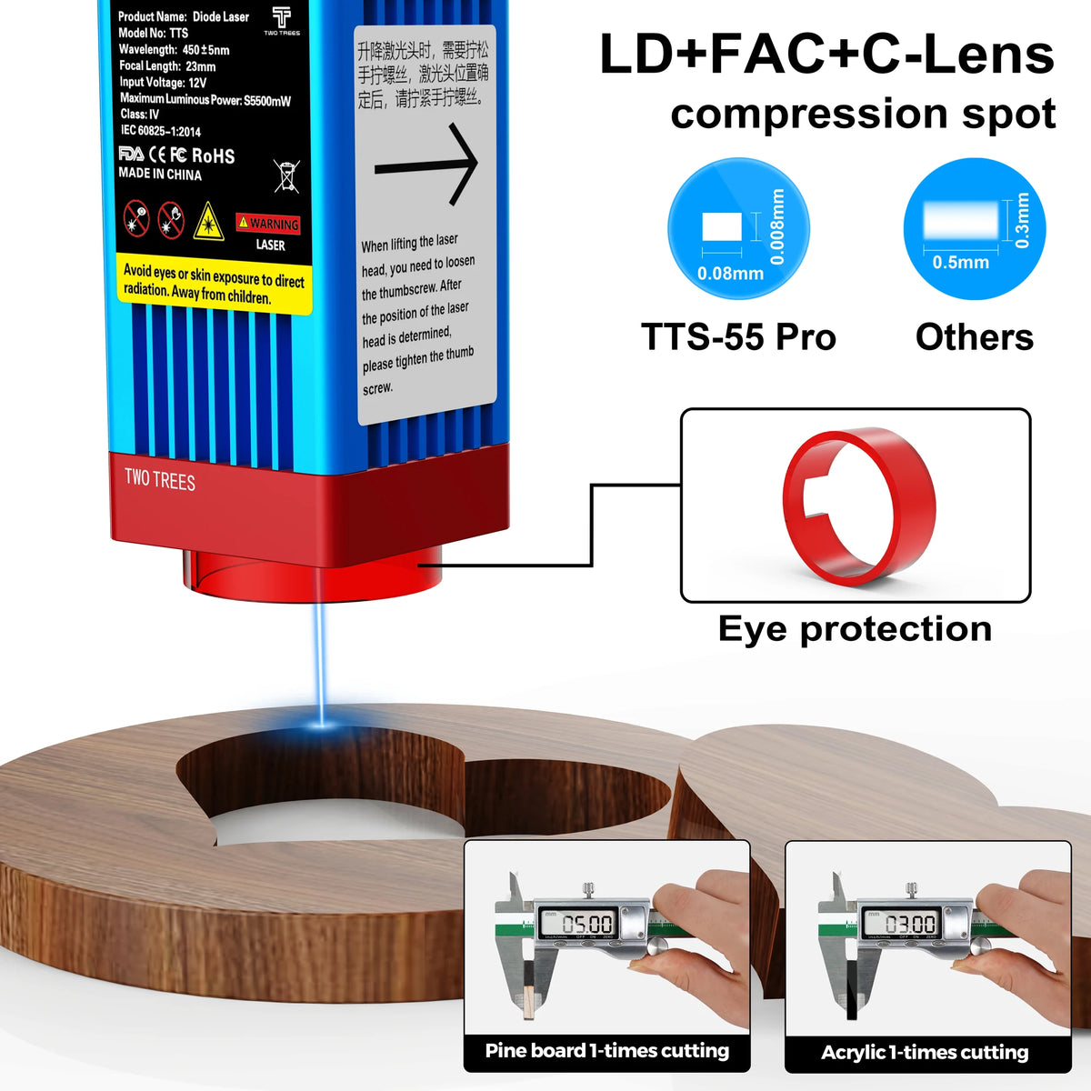 TwoTrees TTS-10 Pro TTS-55 Pro Laser Engraver 40W/80W Laser Engraving Cutting Woodworking Machine for Acrylic Stainless Steel