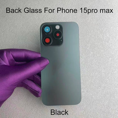 1 Pc Back Glass For iPhone 15 Pro/15 Pro Max Back Glass Panel Battery Cover Replacement Parts Rear Housing with Camera Lens