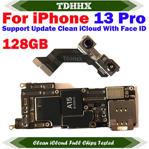 Free iCloud Motherboard For iPhone 13 Pro Max 128g/256g 512GB Mainboard With Face ID CleanediCloud Main Logic Board Ok Plate