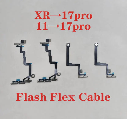 Power Volume Led Flash Switch Flex Cable For iPhone XR To 17 Pro DIY Back Housing For iPhone 11 Like 17 Pro XS Max To 17 Pro Max