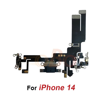 Charging Port Flex Cable for iPhone 14 Plus 14 Pro Max Black White USB Charger Dock Connector With Microphone Ribbon Flex（1PC）