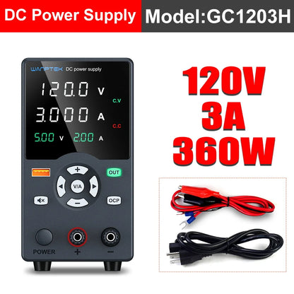 Wanptek Adjustable DC Power Supply 30V 10A 60V 5A Lab Bench Power Source Stabilized Power Supply Voltage Regulator Switch 120V3A