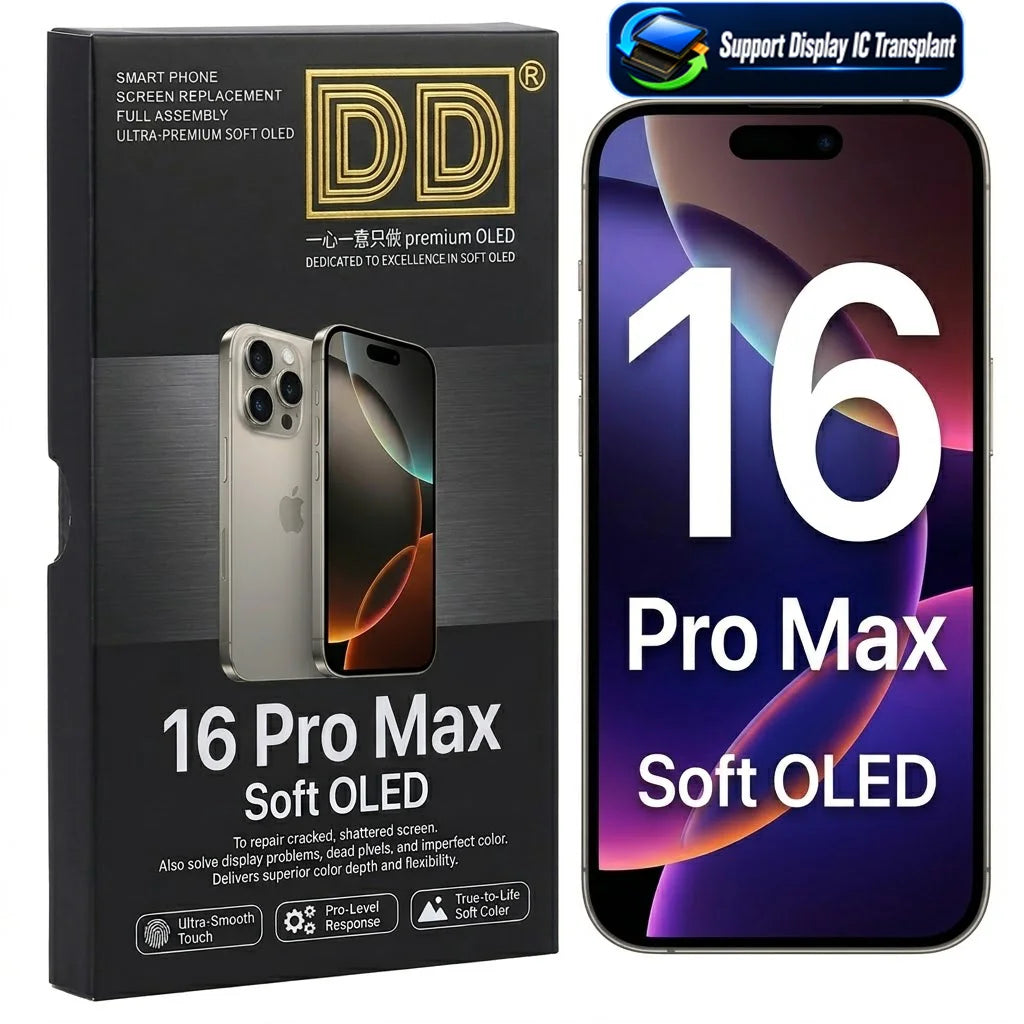 DD SOFT OLED Screen LCD  Display for iPhone 12 13 14 15 16 16e 17 Pro Max Touch Screen Digitizer Assembly Replacement