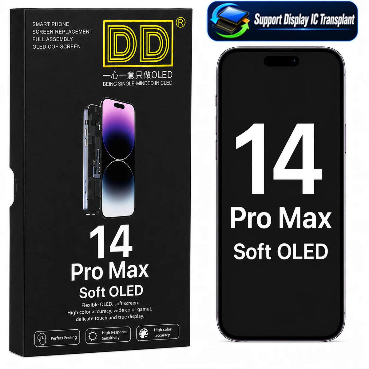 DD SOFT OLED Screen LCD  Display for iPhone 12 13 14 15 16 16e 17 Pro Max Touch Screen Digitizer Assembly Replacement