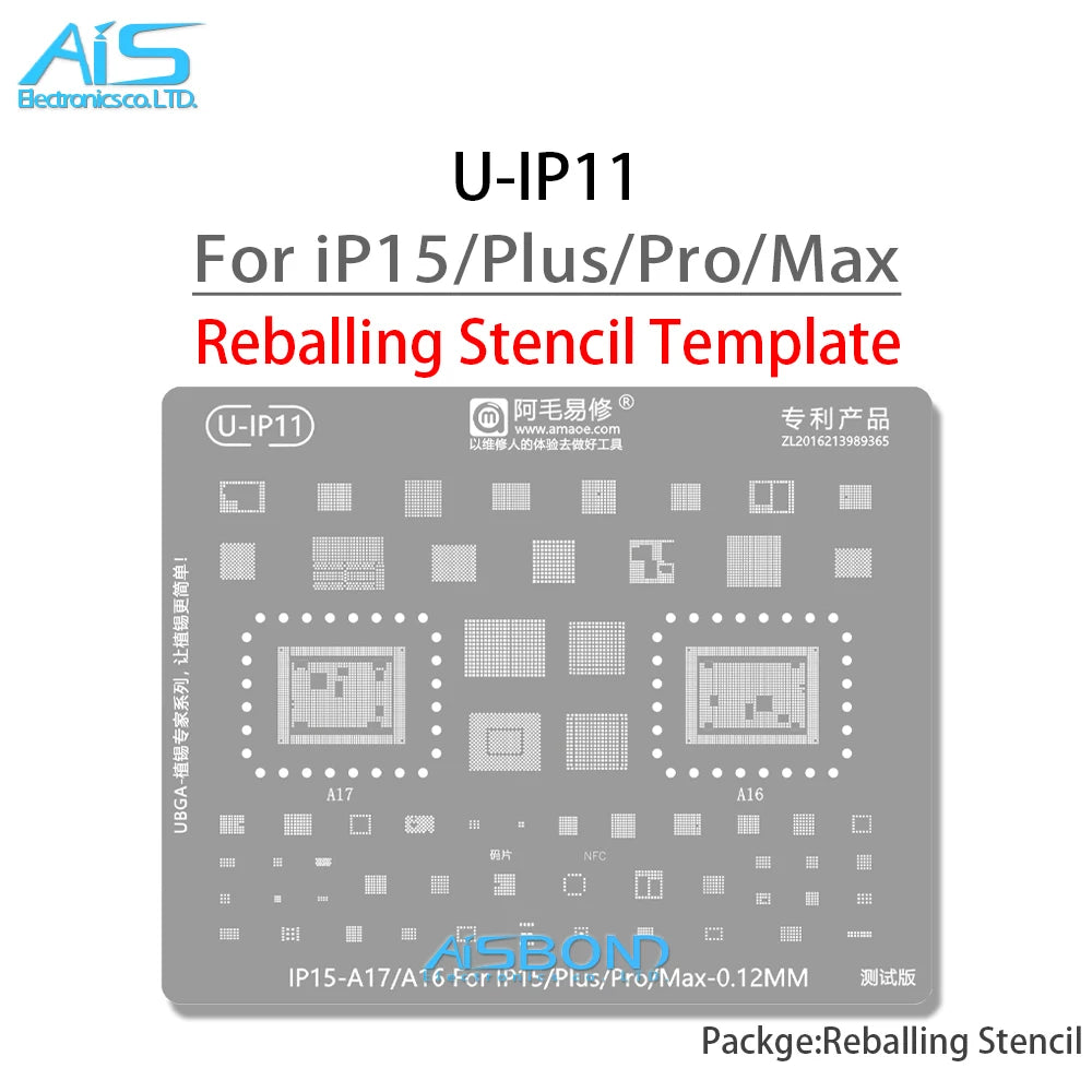BGA Reballing Stencil For iPhone 17 16 15 Pro Max 14 Plus 11 12 13 X XS XR 8 8P 7 6S 6 A19 A18 A16 A17 A15 A14 A13 A12 A11 CPU