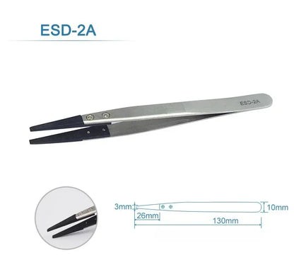 5PC Watch Hands Installation Work Tweezers Straight Elbow Handle Stainless Antistatic Plastic Tweezers ESD-259 ESD-259A ESD-7A