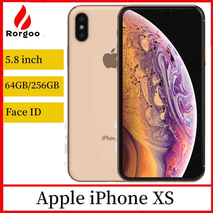 Apple iPhone XS Mobile phone Face ID 5.8" 4G LTE A12 4G RAM 64GB 256GB/512GB ROM Hexa Core Original Unlocked Used Cell Phone