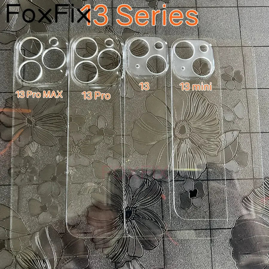 Clear Glass For iPhone 11 12 13 14 Pro Max mini 14 Plus Back Battery Cover Rear Housing Glass Panel Replacement