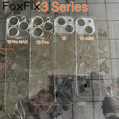 Clear Glass For iPhone 11 12 13 14 Pro Max mini 14 Plus Back Battery Cover Rear Housing Glass Panel Replacement