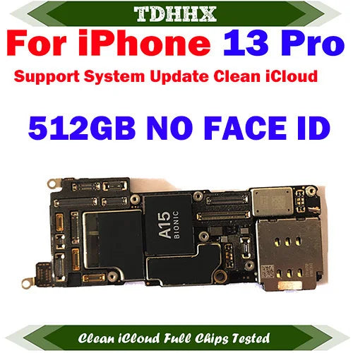 Free iCloud Motherboard For iPhone 13 Pro Max 128g/256g 512GB Mainboard With Face ID CleanediCloud Main Logic Board Ok Plate