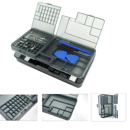Bright Black Double-layer Electronic Component Storage Box Screw Accessories Organization Phone Repair Motherboard IC Collector