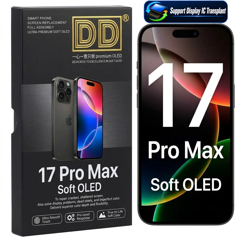 DD SOFT OLED Screen LCD  Display for iPhone 12 13 14 15 16 16e 17 Pro Max Touch Screen Digitizer Assembly Replacement