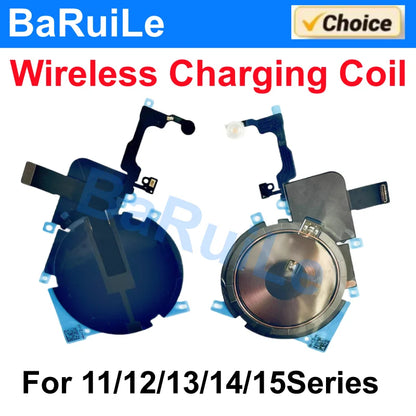 1pcs For iPhone 12 Pro Max 13 Mini 14 15 Plus Wireless Charging Coil With Volume Flex Flash Charger Panel Sticker