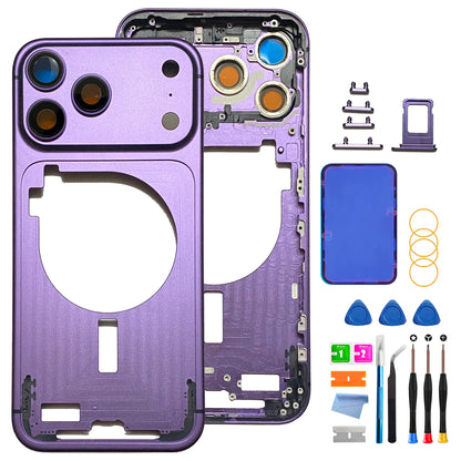 Carcasa personalizada para iPhone 17 Pro Max - Reemplazo de conjunto completo (versión CN) con bandeja SIM, botones laterales y herramientas de reparación