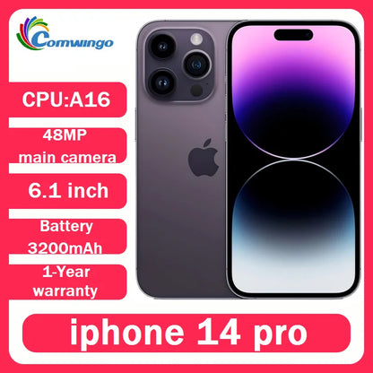 Apple iPhone 14 Pro NFC 128GB/256GB Original unlock ROM 6GB RAM 6.7" OLED Smartphone  Face ID 5G IOS A16 USED 14PRO Cellphone