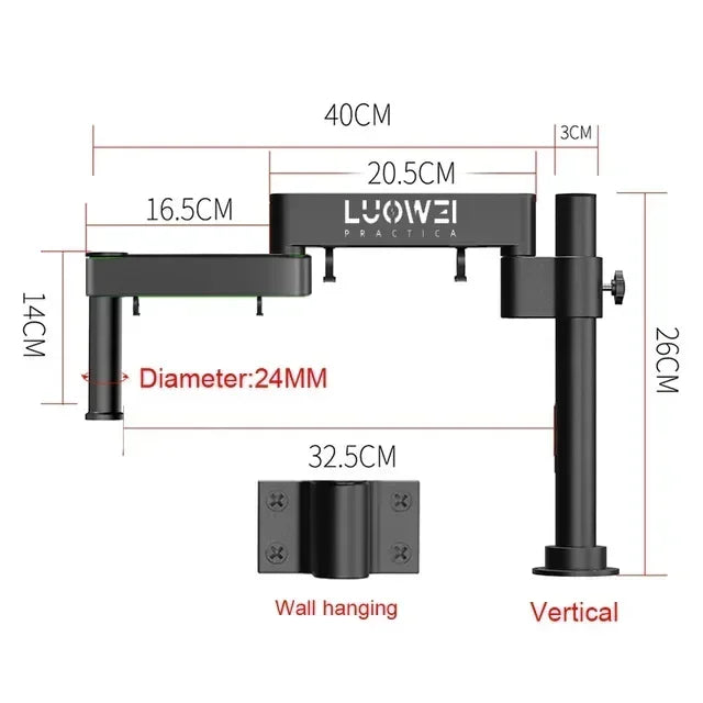 32 24mm Microscope Articulating Arm Rotatable Universal Stand Stereo Trinocular Microscopio HDMI USB Video Camera Phone Repair