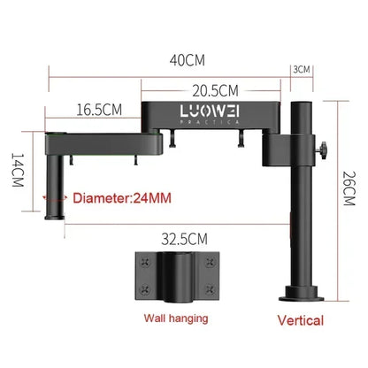 32 24mm Microscope Articulating Arm Rotatable Universal Stand Stereo Trinocular Microscopio HDMI USB Video Camera Phone Repair