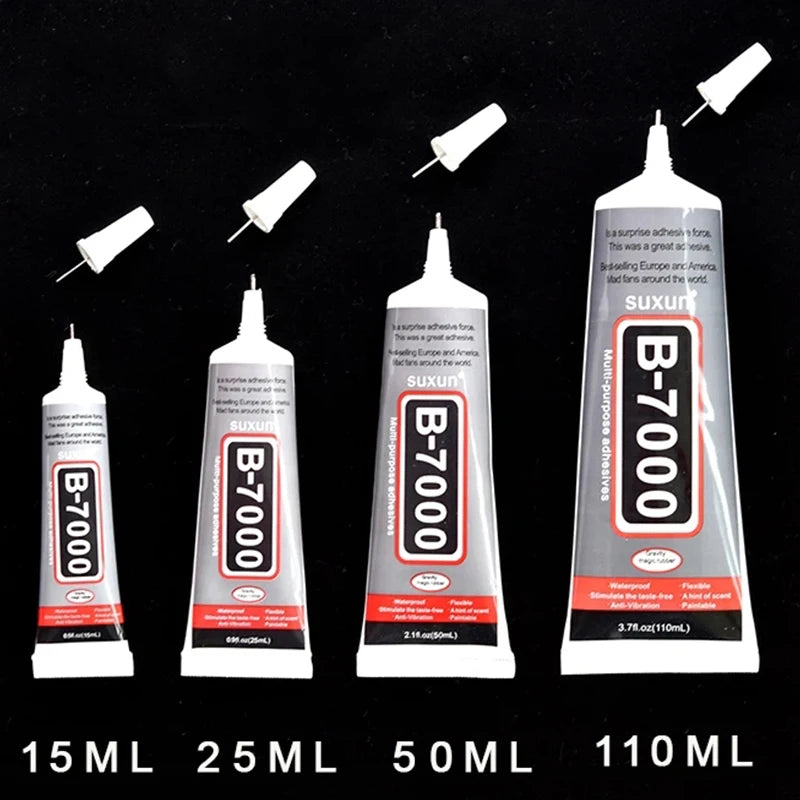 15/25/50ML B-7000 Glue Diy Jewelry Point Drilling Soft Phone Phone Screen Repair con aplicador de precisión Adhesivo de resina epoxi