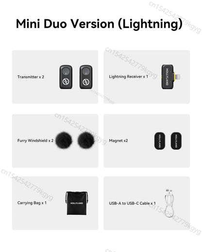 Hollyland LARK A1 Wireless Microphone for iPhone Android Micphone for Youtube Tiktok Vlogging Podcast Noise Cancellation Mic