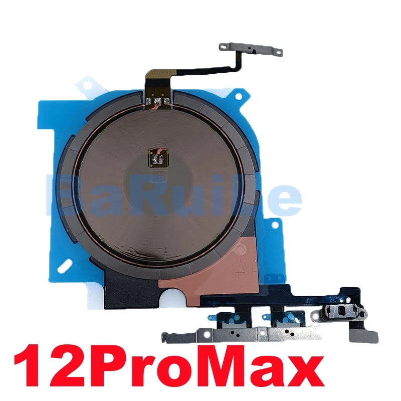 1pcs For iPhone 12 Pro Max 13 Mini 14 15 Plus Wireless Charging Coil With Volume Flex Flash Charger Panel Sticker