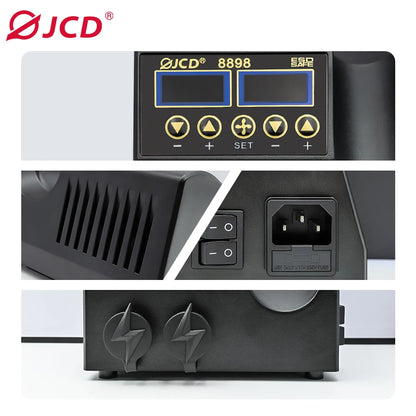 Estación de soldadura 2 en 1 750W LCD Pantalla digital estación de retrabajo de soldadura para teléfono móvil BGA SMD PCB IC Reparación de herramientas de soldadura 8898