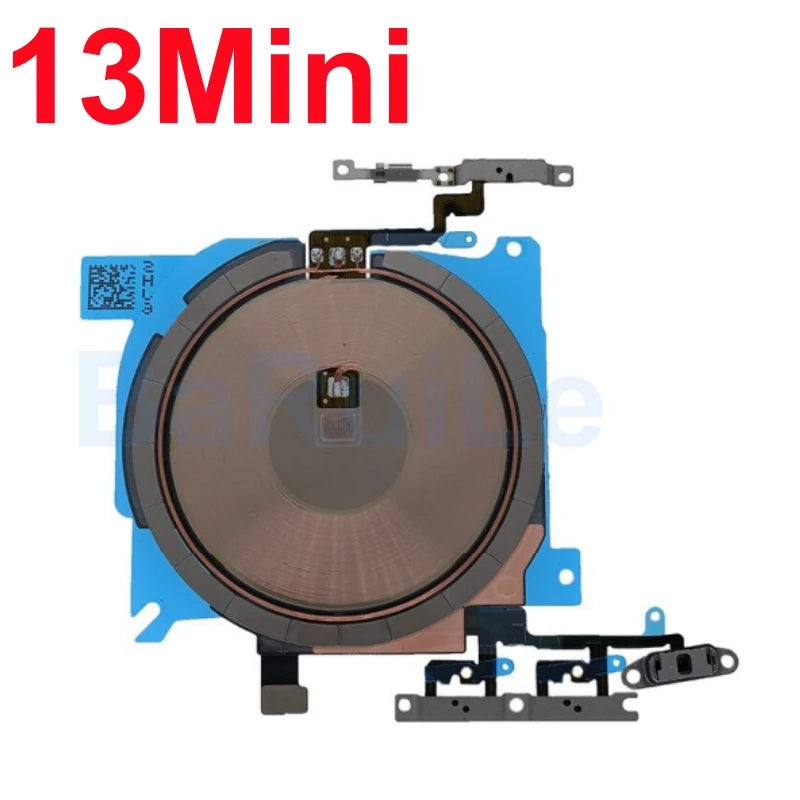 1pcs For iPhone 12 Pro Max 13 Mini 14 15 Plus Wireless Charging Coil With Volume Flex Flash Charger Panel Sticker