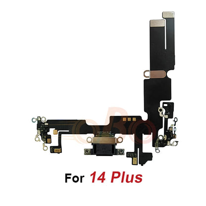 Charging Port Flex Cable for iPhone 14 Plus 14 Pro Max Black White USB Charger Dock Connector With Microphone Ribbon Flex（1PC）