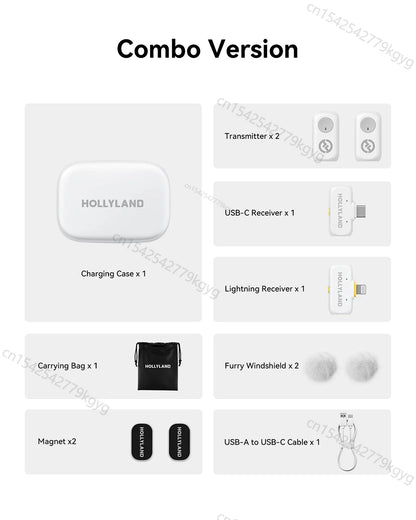 Hollyland LARK A1 Wireless Microphone for iPhone Android Micphone for Youtube Tiktok Vlogging Podcast Noise Cancellation Mic